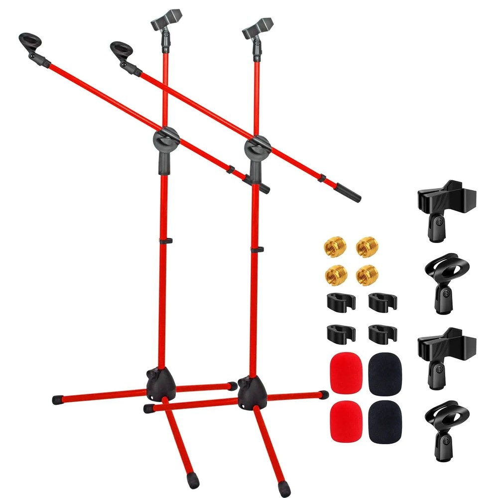 5 Core Microphone Stand Floor Height Adjustable w Extending Telescoping Boom Arm