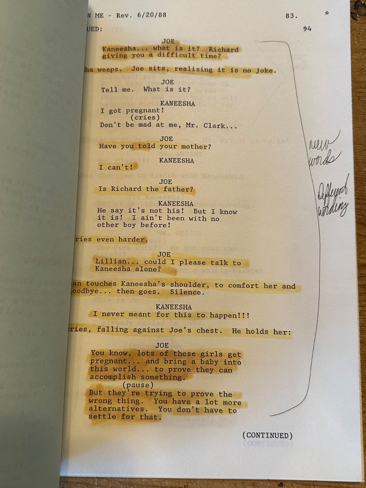 LEAN ON ME MOVIE ORIGINAL SCREENPLAY SCRIPT MORGAN FREEMAN