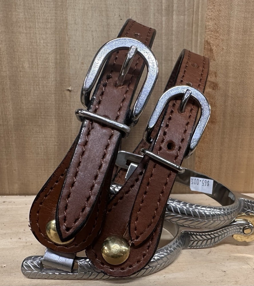 spurs western leather strap