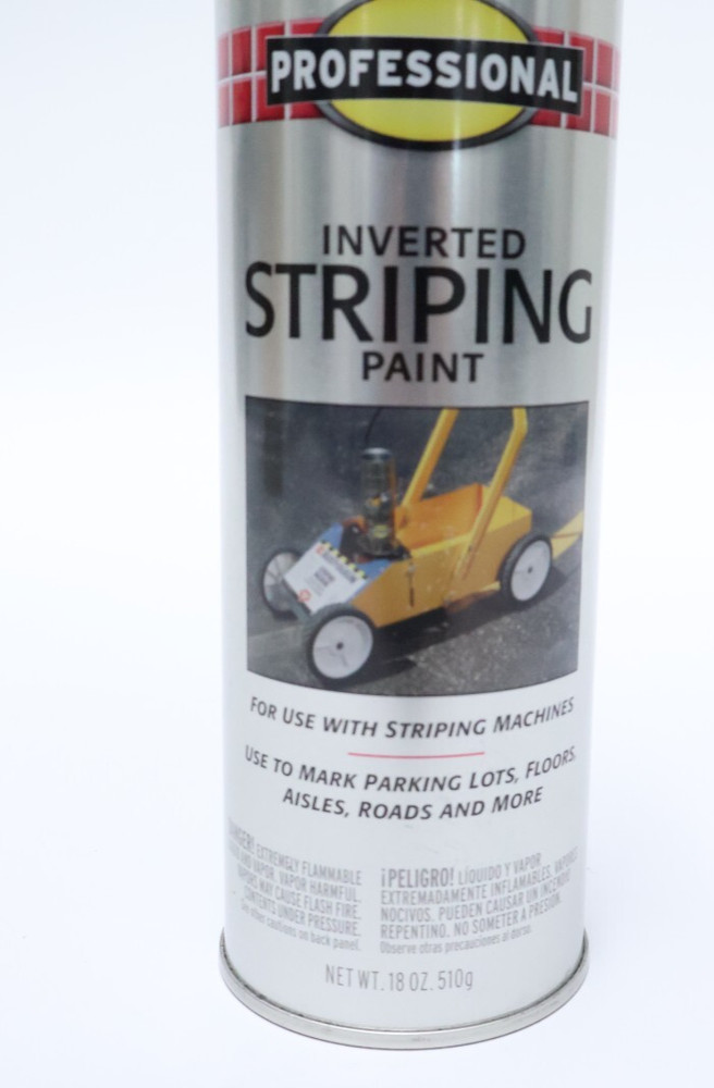 Rust-Oleum Inverted Striping Paint, 18Oz, White , Solvent -Based , 6cans Total.