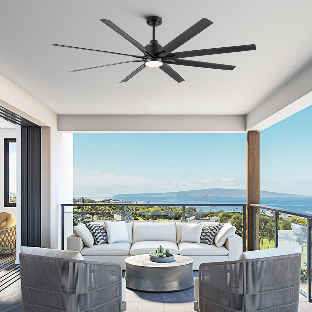 72 In Ceiling Fan with LED Light, ABS Modern Fan with Remote Control