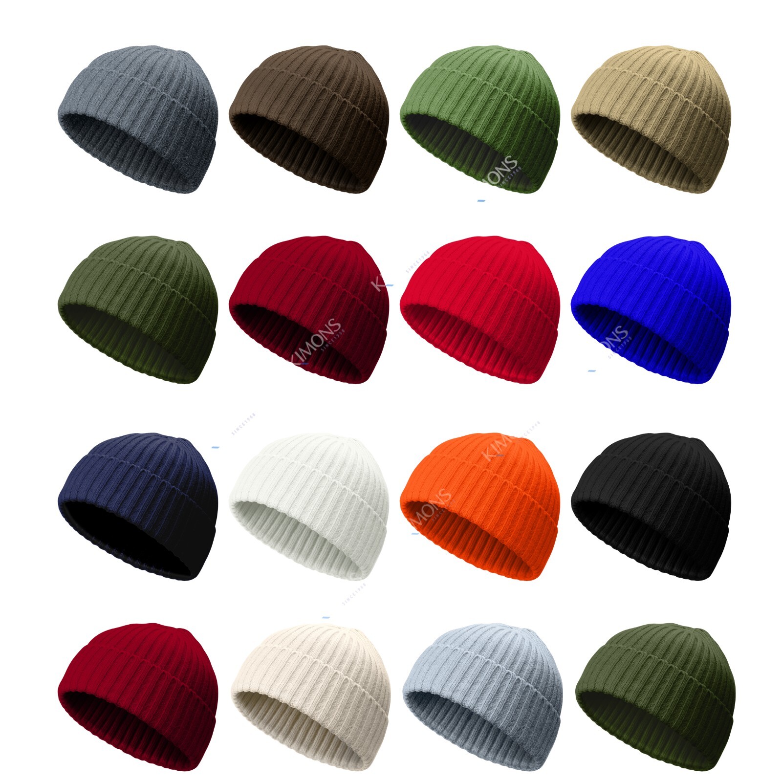 Mini Fisherman Short Beanie Hat Ribbed Docker Winter Warm Knitted Skull Cap Cuff