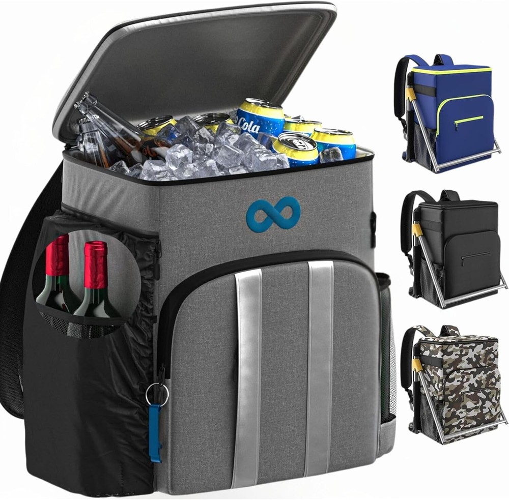 Insulated Backpack Cooler, 54 Can Capacity, Leakproof Liner, Soft Cooler Backpac