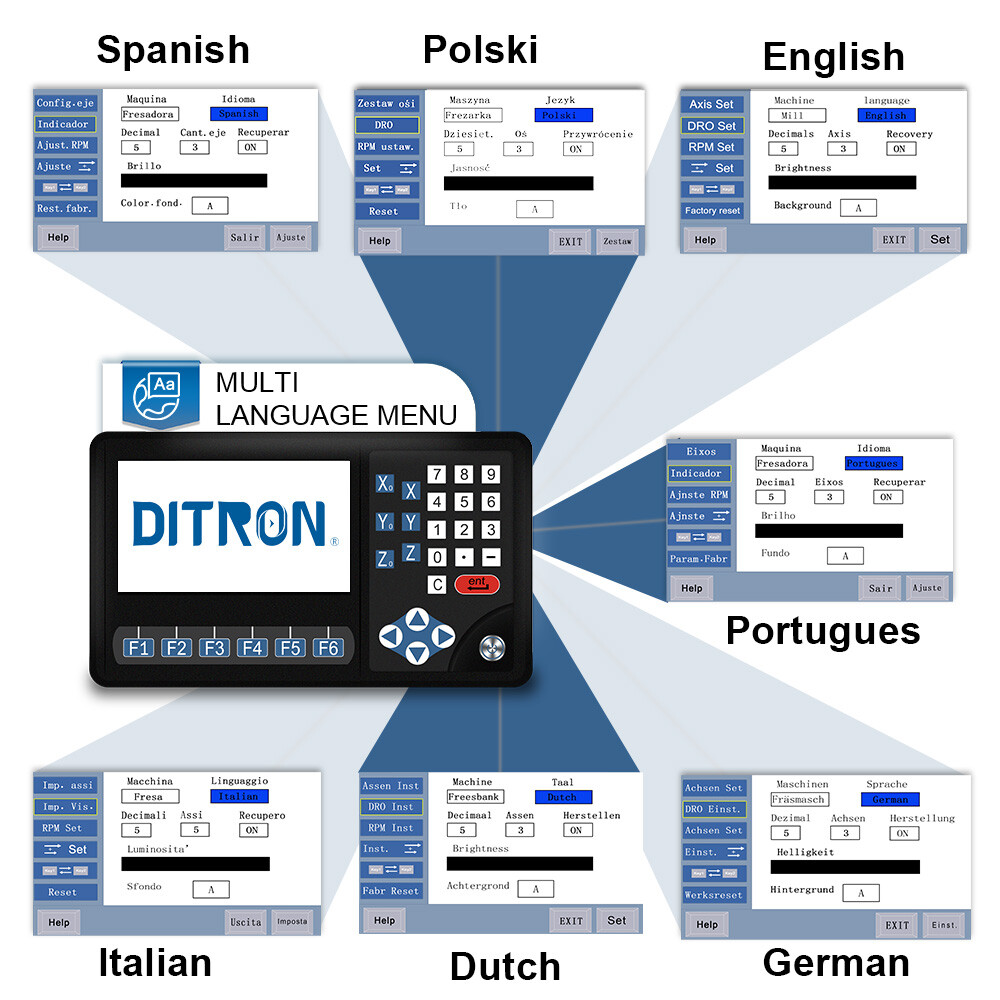 1UM Linear Scale Encoder Digital Readout Display DRO 2/3/4Axis Lathe Mill Drill