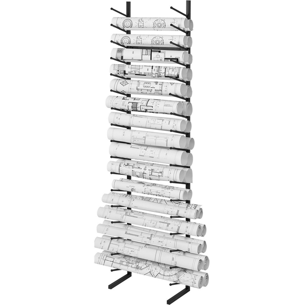 16Tier Blueprint Storage Rack Vertical Hanging Poster Display Rack Easy Assembly