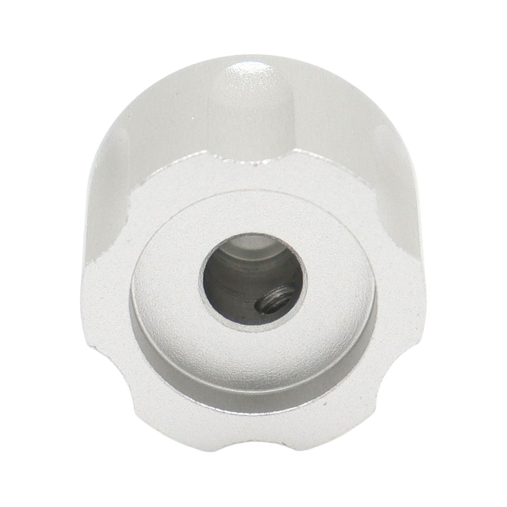 3Pcs Bullet Wheel Shape Aluminum Guitar Knobs Electronic Control Pot Cap Silver