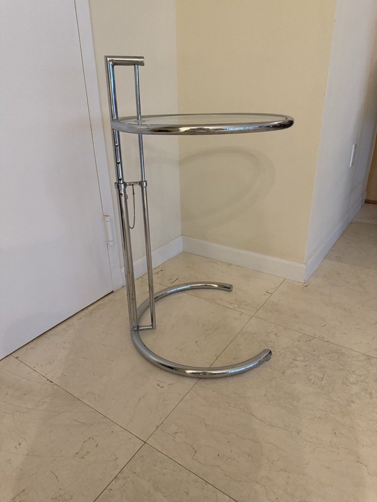 Eileen Grey Crome And Glass Side Table (attributed)
