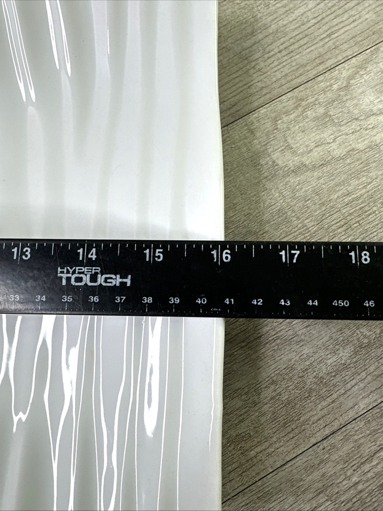 Bianco Nero Serving Platter Rectangular Ripple Design 10" x16" White