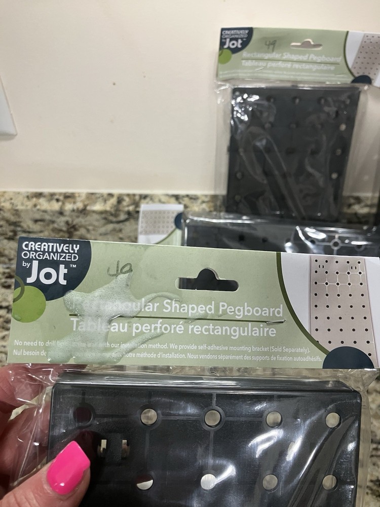 Jot Rectangular Shaped Pegboard Plastic Black 4-Pack Pegboard 344134 2201