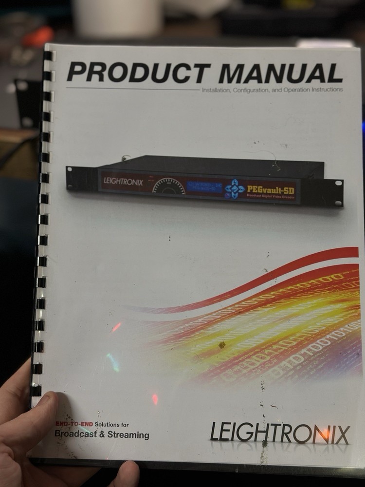 Leightronix PEGVault-SD Broadcast Digital Video Encoder W/ Remote / Manual +Rack