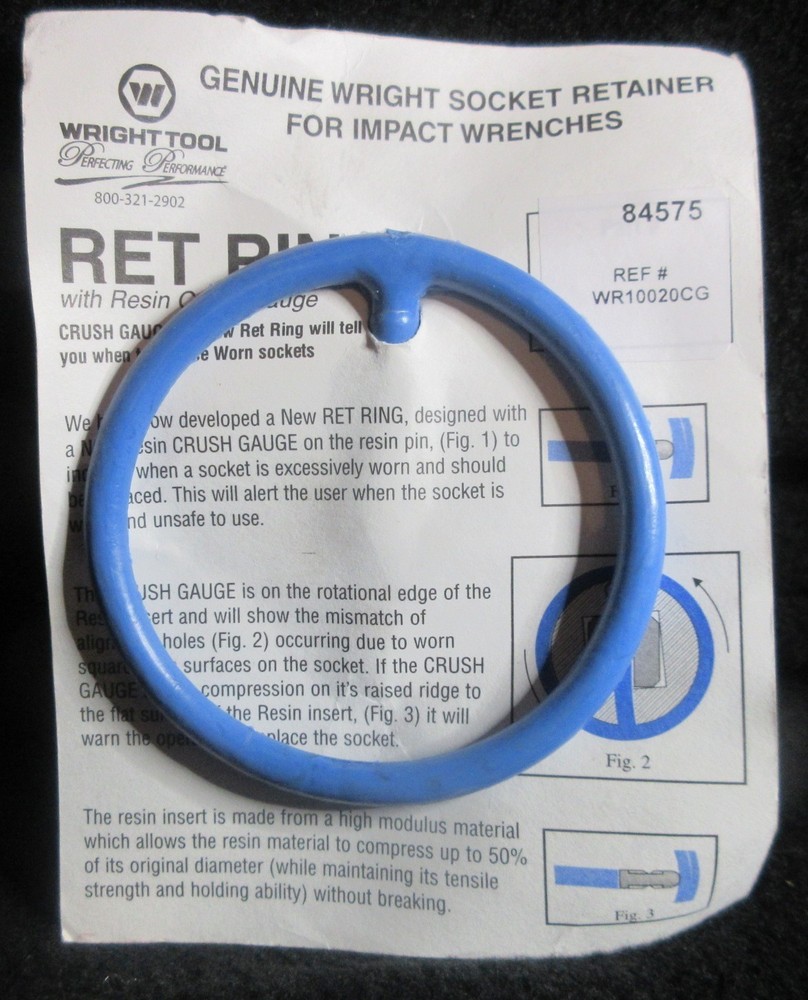 Wright Tool 84575 1-1/2″ Drive Retainer Ring One-Piece Socket Retainer WR10020CG