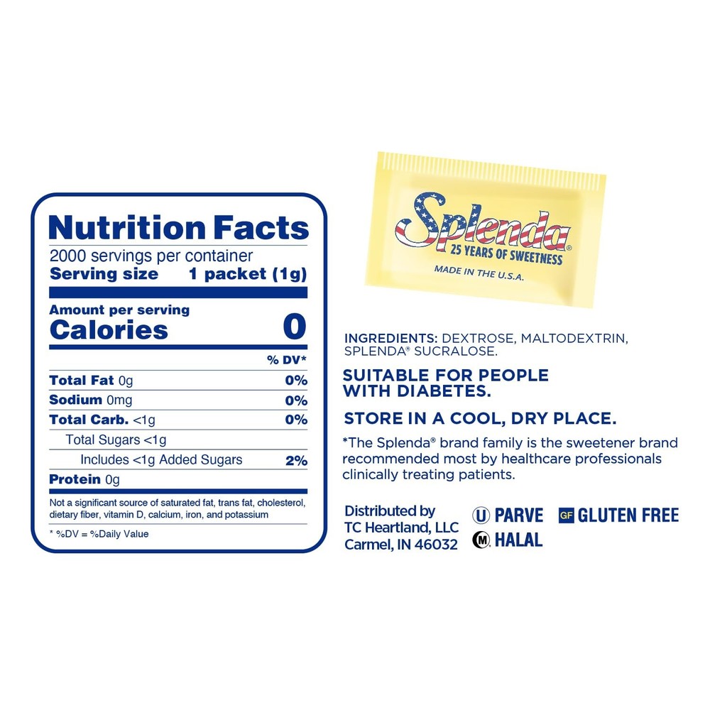 SPLENDA Zero Calorie Sweetener Packets 2000 Count