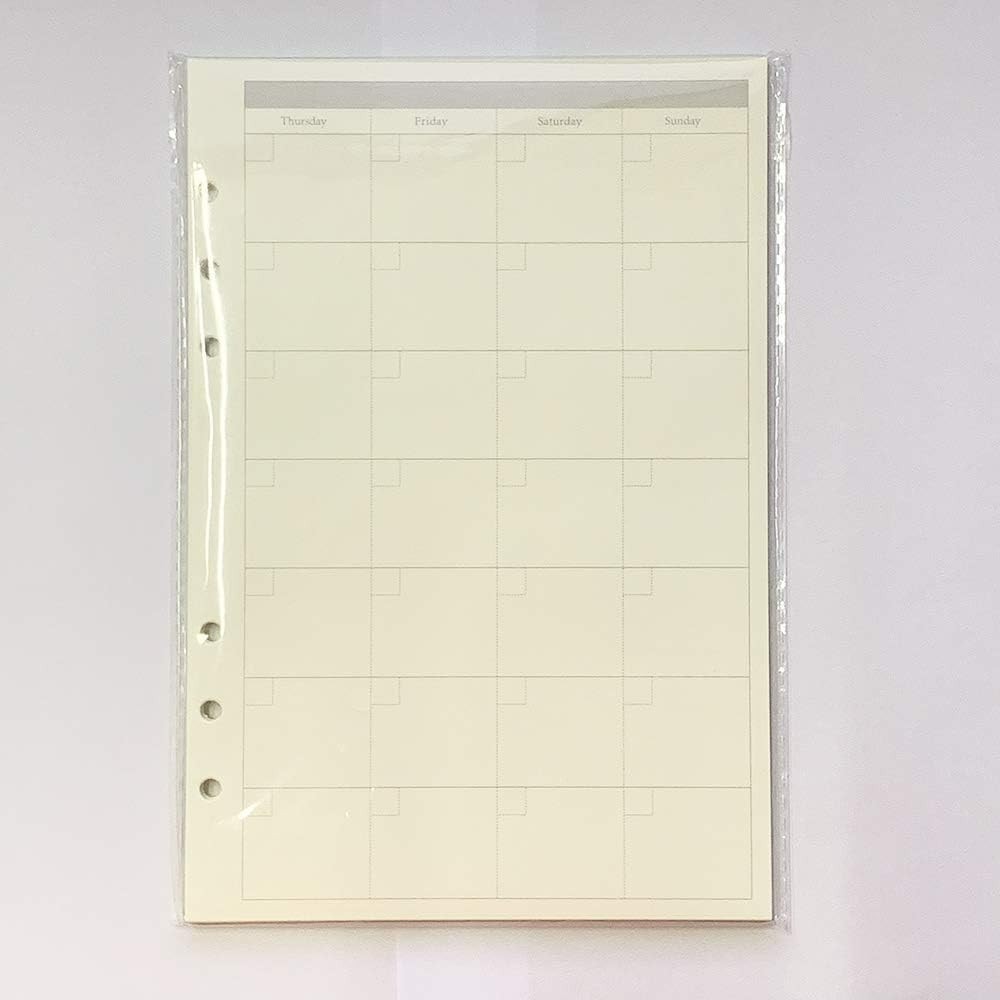 6 Ring Binder Refill, Undated A5 Planner Inserts, Monthly Planner Refill for ...