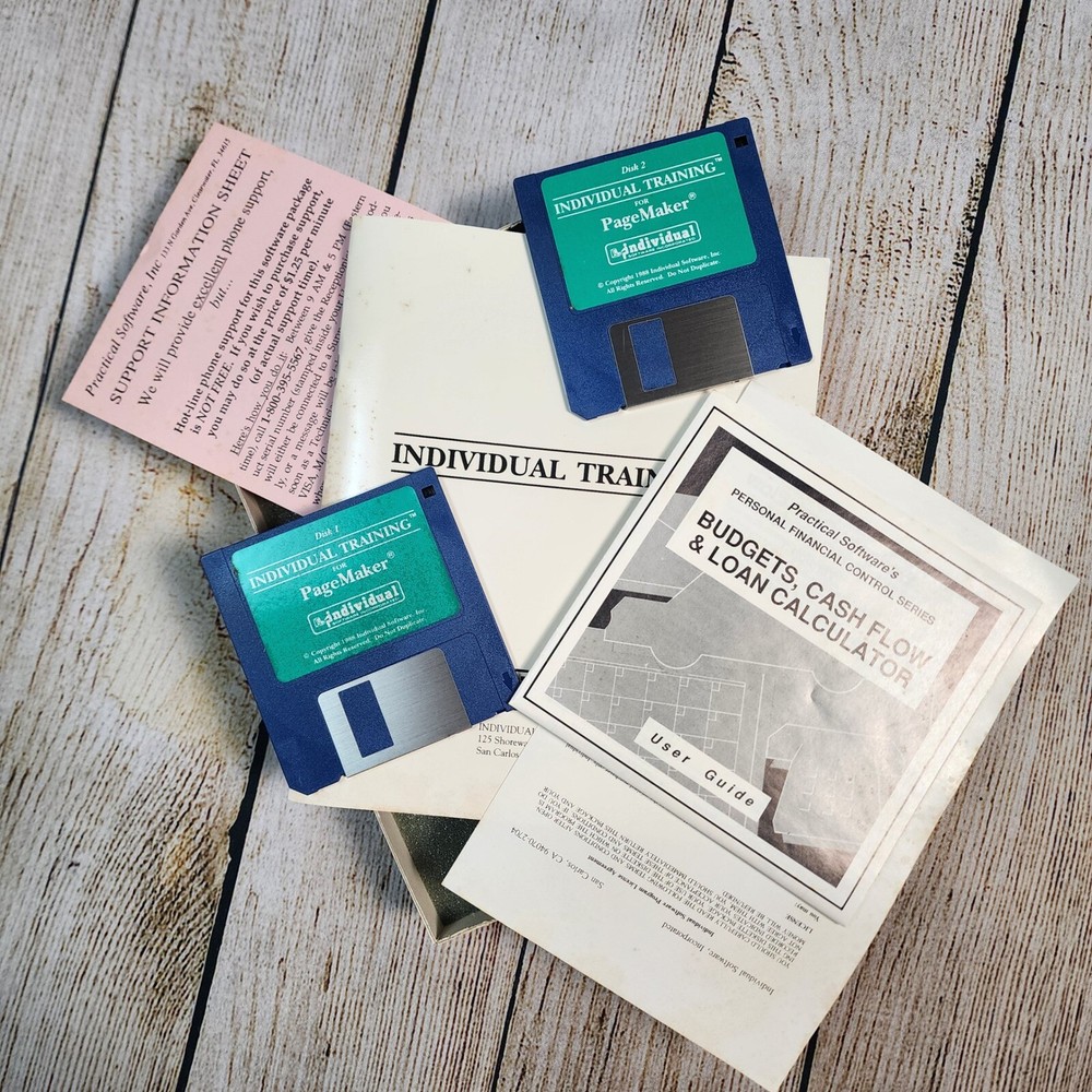 Retro Individual Training for Pagemaker 2.0 & 3.0 Macintosh Software Disks