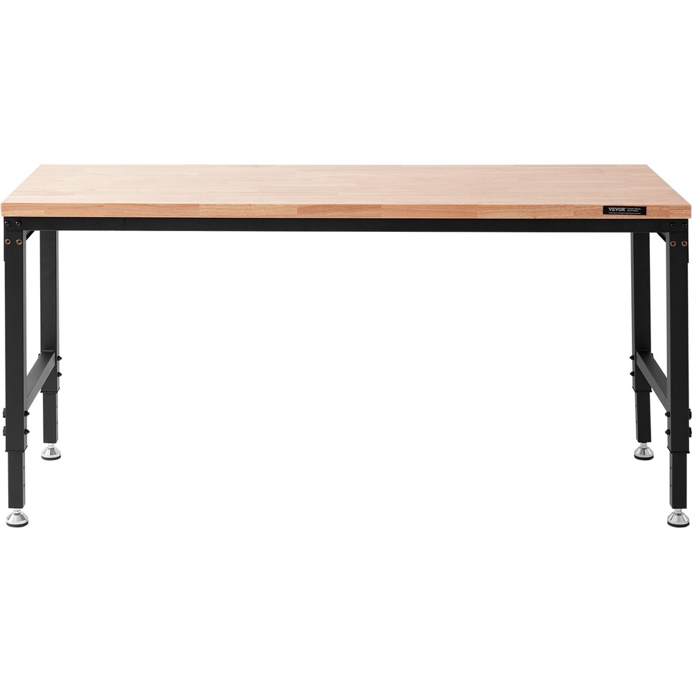 VEVOR Adjustable Height Workbench 72"L x 25"W Work Bench Table w/ Power Outlets