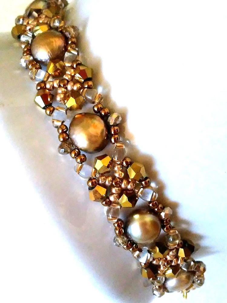 Handmade Golden Shadow Pearl Bracelet
