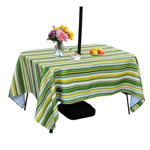 Outdoor Tablecloth Rectangle with 70" x 52" (Rectangular) Green Stripe