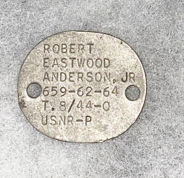 WWII Single USNR Robert Anderson T-44 Dog Tag