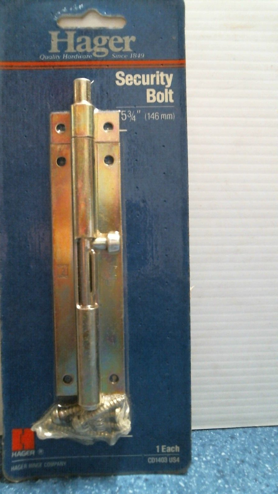 Hager 5-3/4" Security Bolt (CD1403 US4) FS