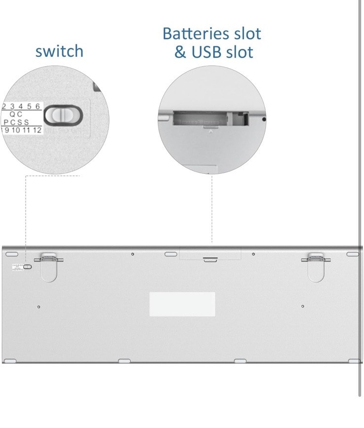 🔥Silver, White Wireless Keyboard, Mouse, Rechargeable Full Size Flat, Thin Set