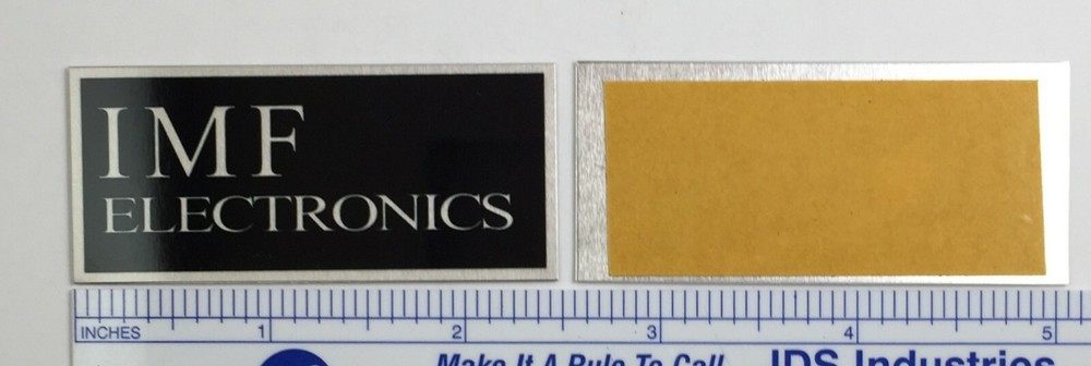 IMF Electronics Speaker Badge Logo Custom Made Aluminum PAIR