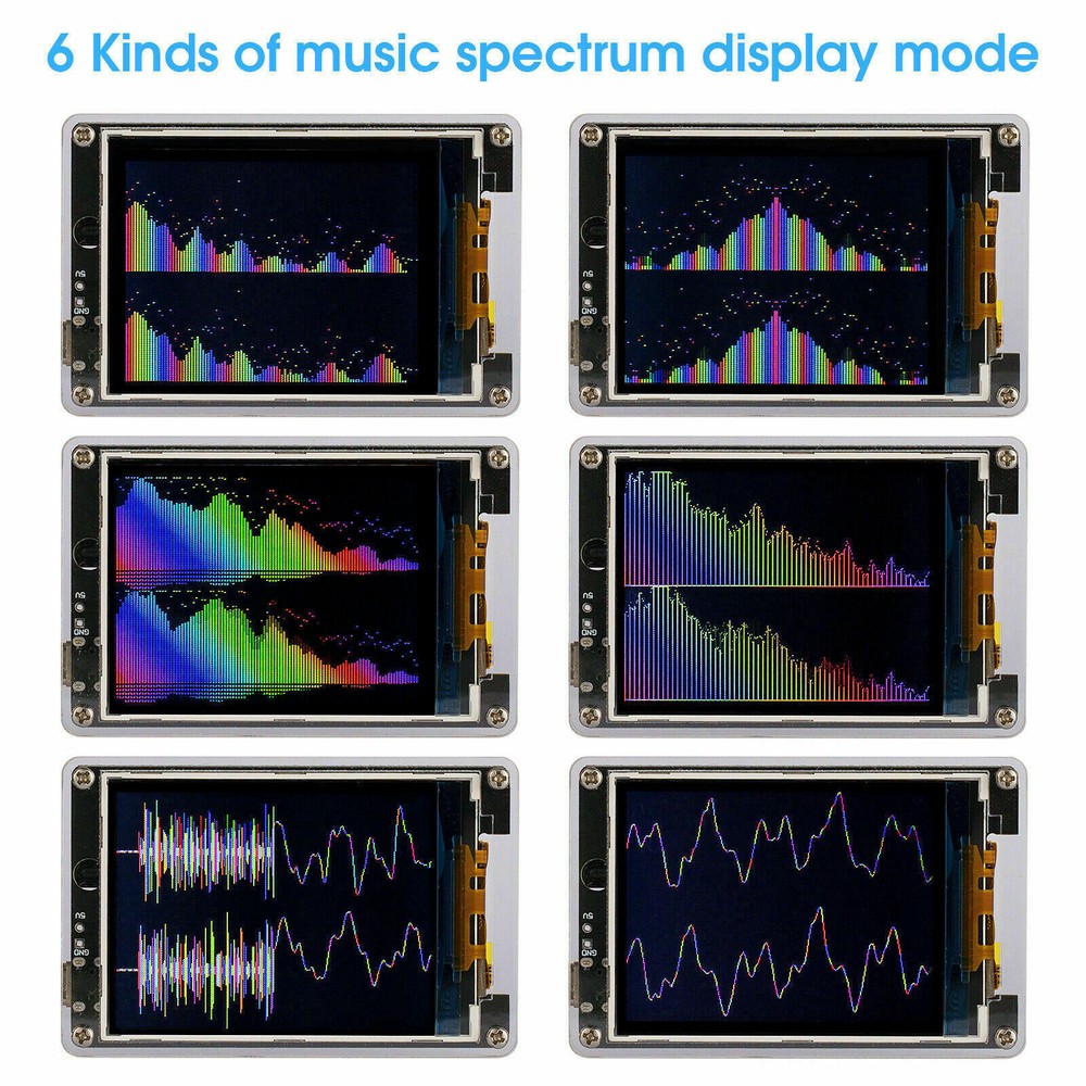 MIC LINE Sound Level Meter Stereo Music Spectrum Visualizer Audio Display Clock