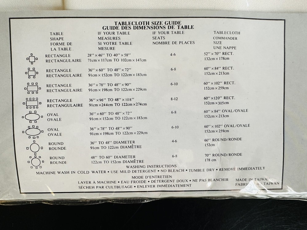 Calais Ivory Tablecloth 60x84 Permanent Press Soil Release Fin