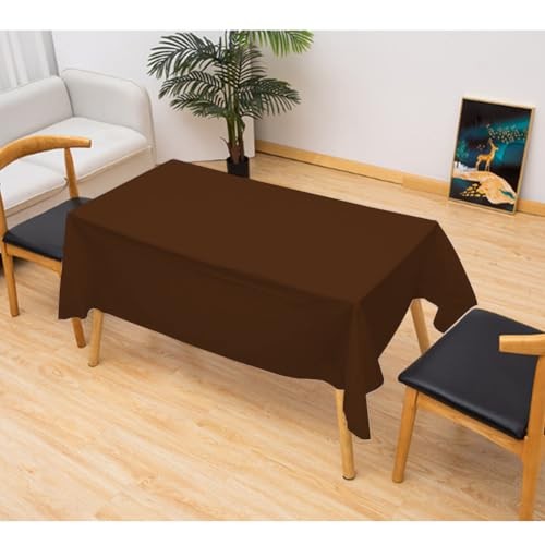 Plastic Table Cloth Pack Disposable Tablecover, 54 x 108 Inch 2 Brown