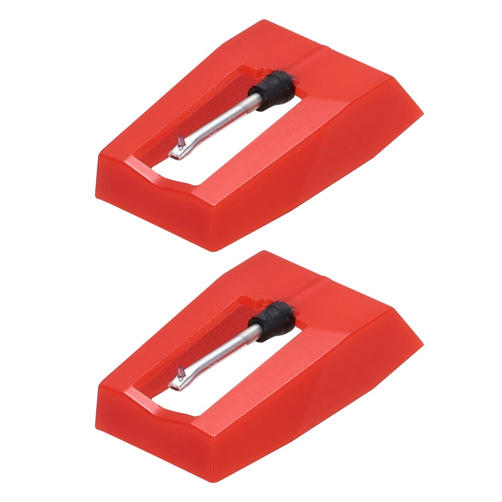 2 Pack Record Player Needle, Turntable Replacement Diamond Record Needle, Red