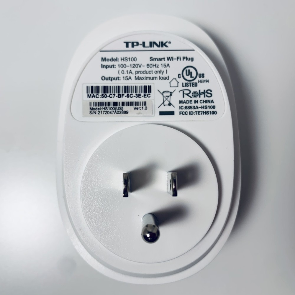 TP-Link Smart Wi-Fi Plug HS-100 use w/ Alexa, Google Assistant, Android - Tested