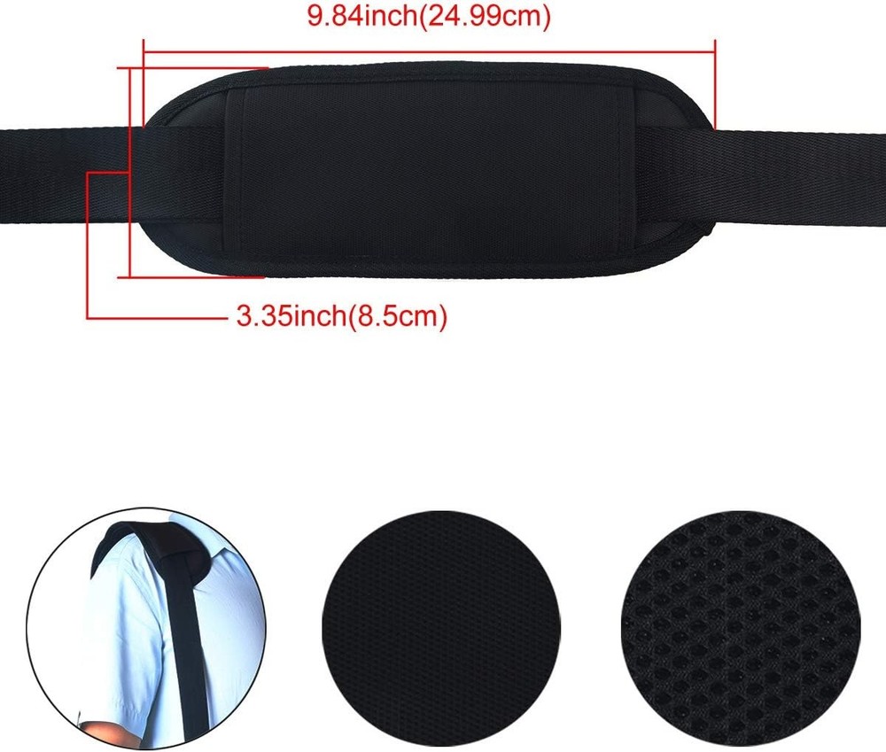 BOMKEE 59" Briefcase Shoulder Strap Universal Replacement Adjustable Black