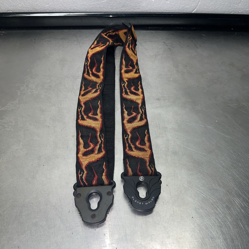 Planet Waves Locking Flame Guitar Strap Golf Wang