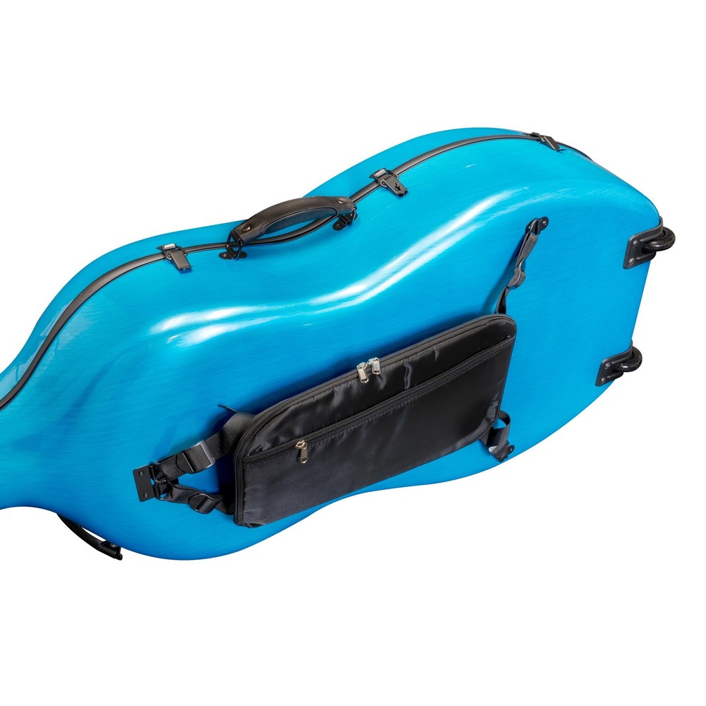 Polycarbonate Cello Case - Light 8.5lb Wheels, Bow Pockets - Blue - CP-7001