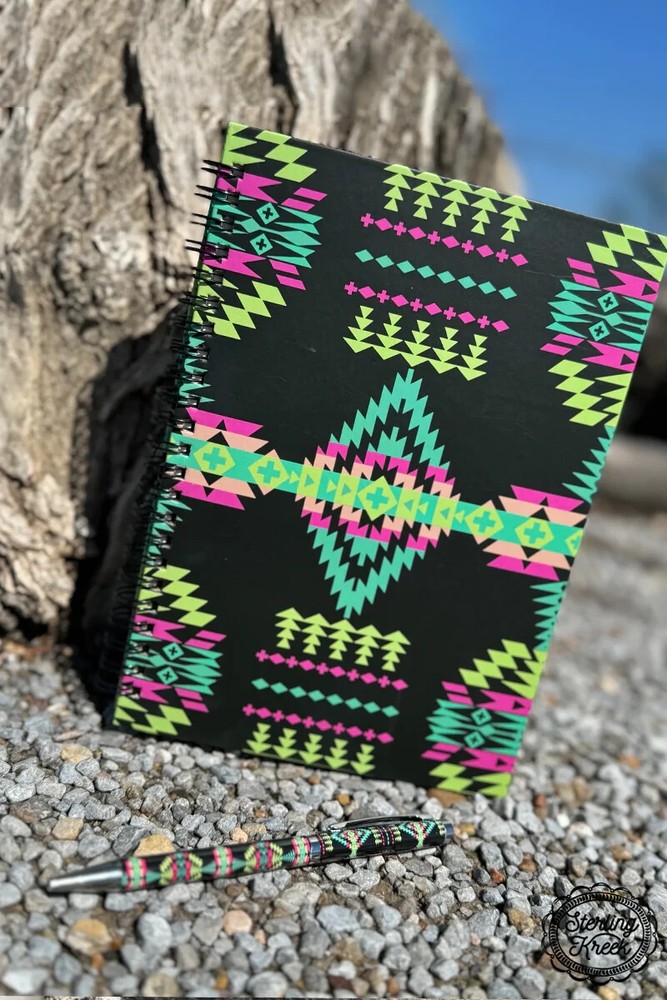 AZTEC ~ WIRE BOUND ~ HARDCOVER ~ JOURNAL & PEN ~ SET