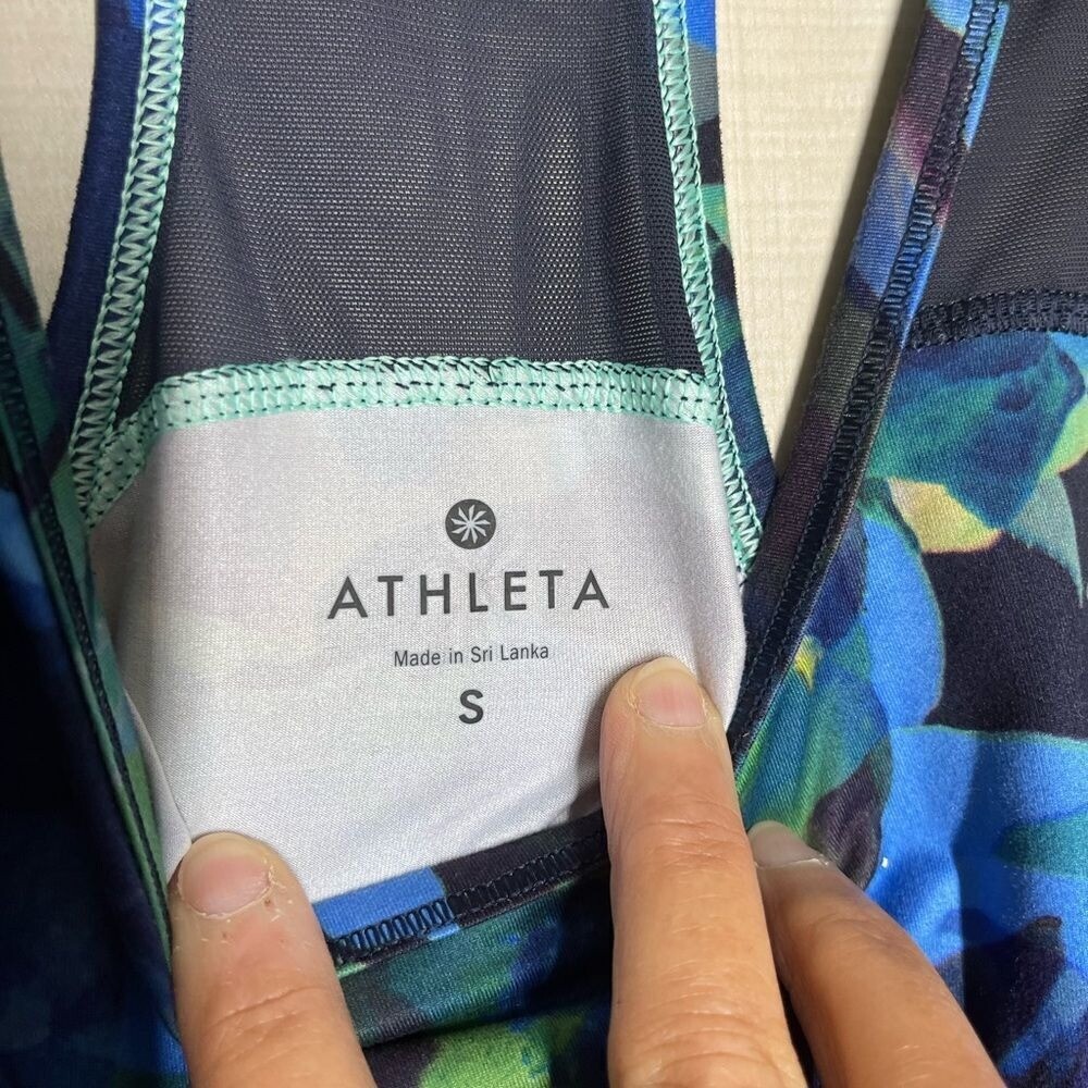 Athleta swim workout top blue, size small