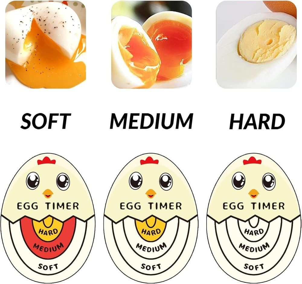 Tricolor Egg Timer for Perfect Boiled Eggs - Color-Changing Precision Cooking