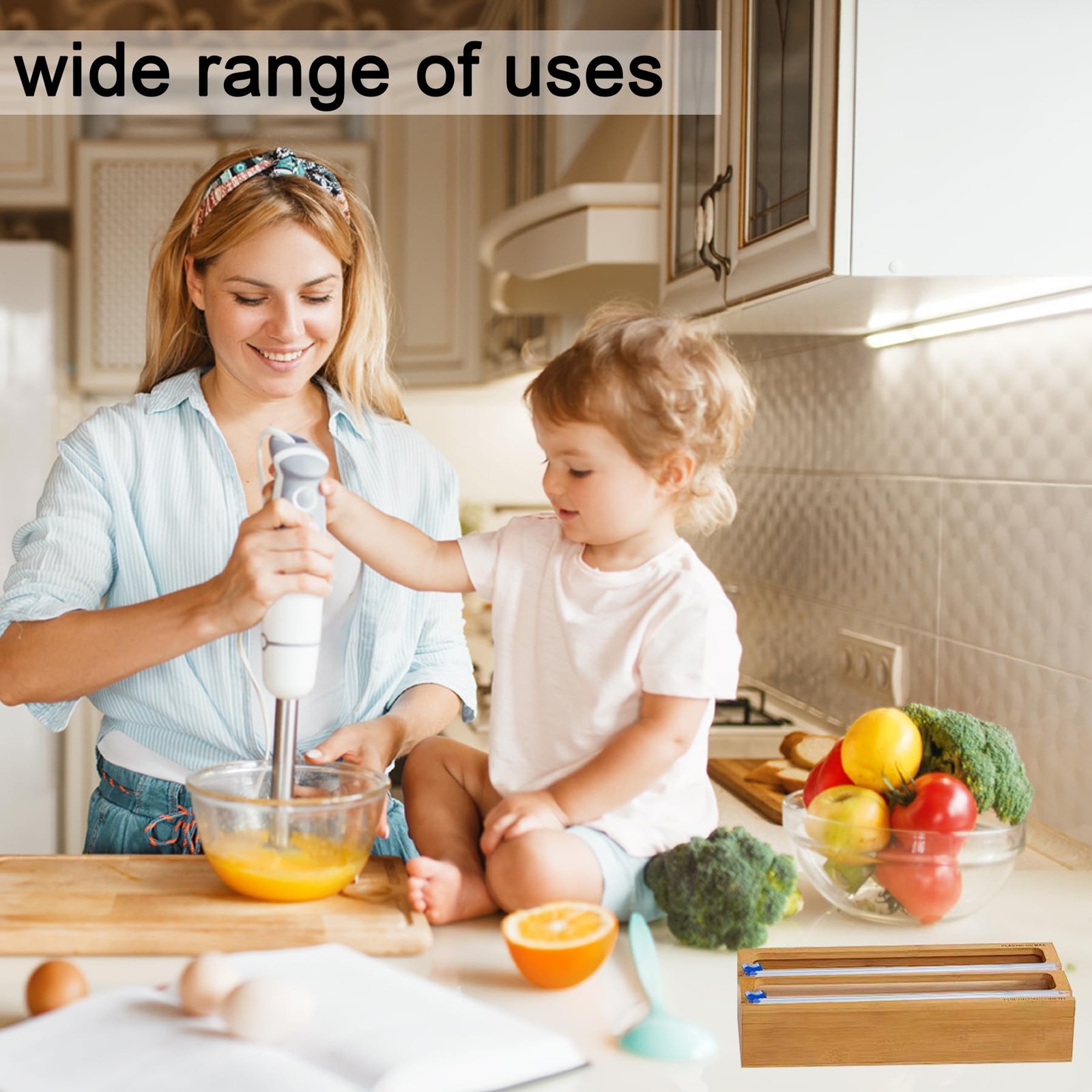 Plastic Wrap Cutter, 4pcs Sliding Cutters, Cling Film with Sliding Cutters, Slid