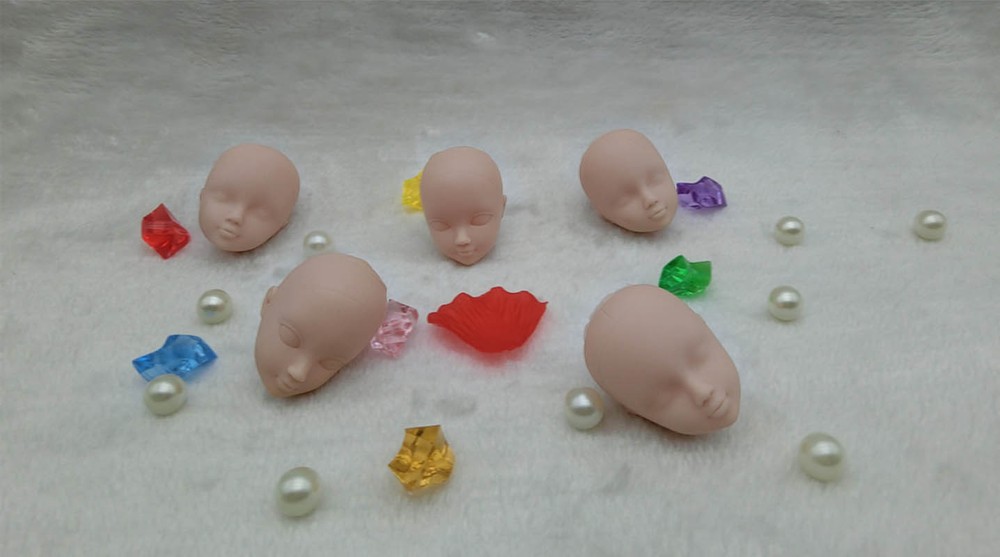 2pcs/lot Soft Practice Makeup Doll Heads For 11.5" Doll Practicing Makeup Head