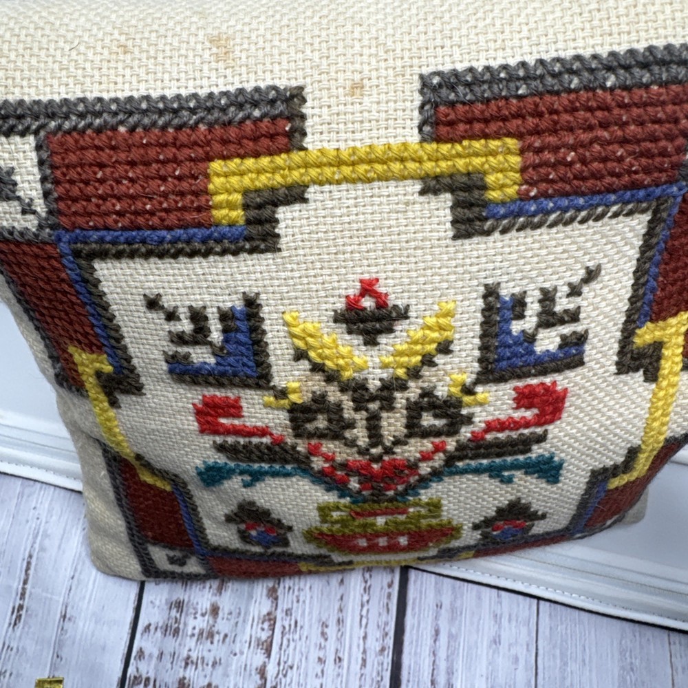 VINTAGE NEEDLEPOINT PILLOW HANDMADE