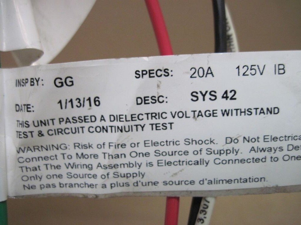 ECA Electri-Cable Assy 42 QD Insert Daisylink Quick Disconnect Power Feed Insert
