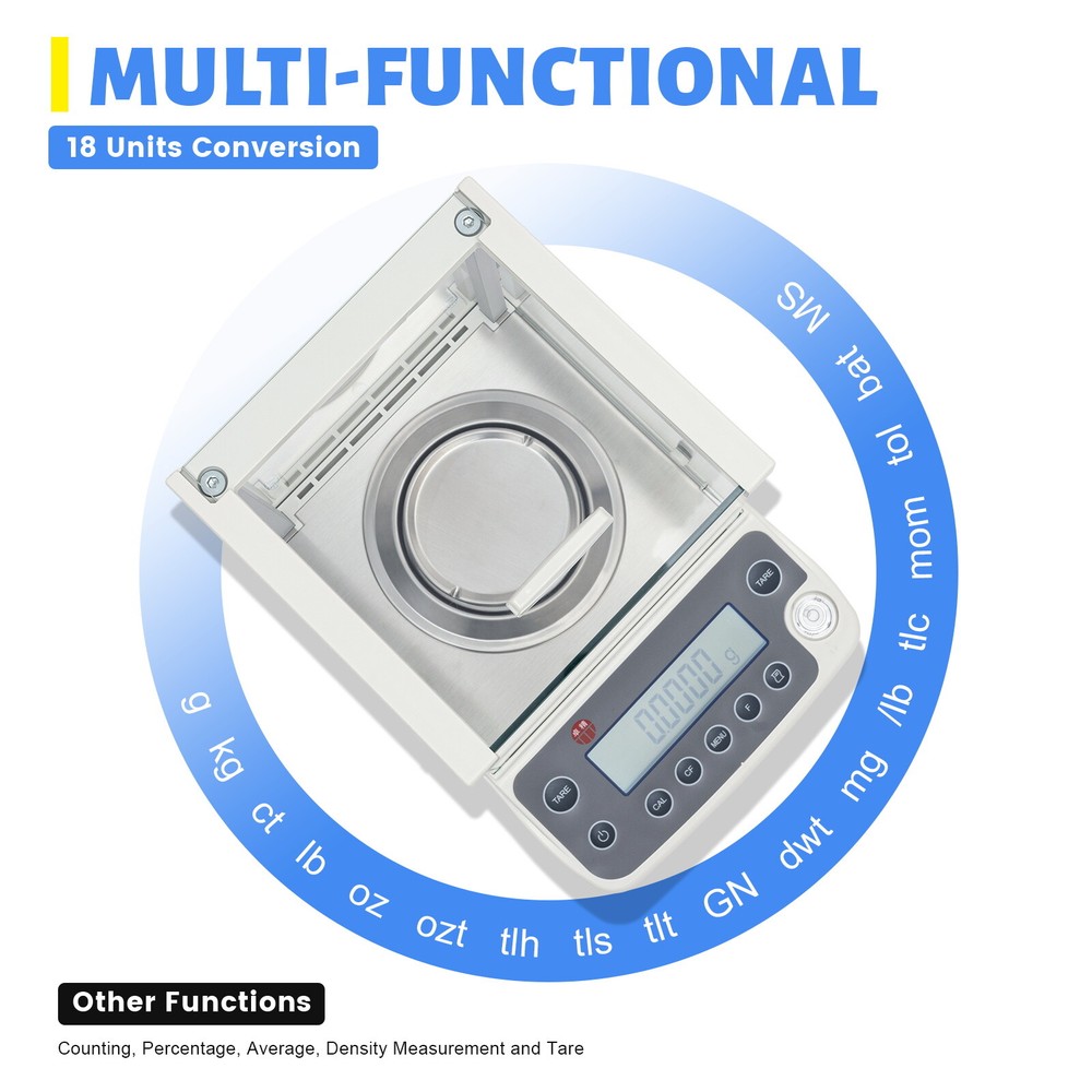 Digital Precision Scale Multiple Unit Conversions 110VAC Lab Analytical Balance