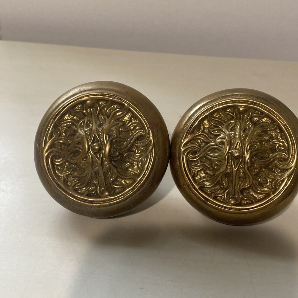 late Victorian style compression brass door knobs set