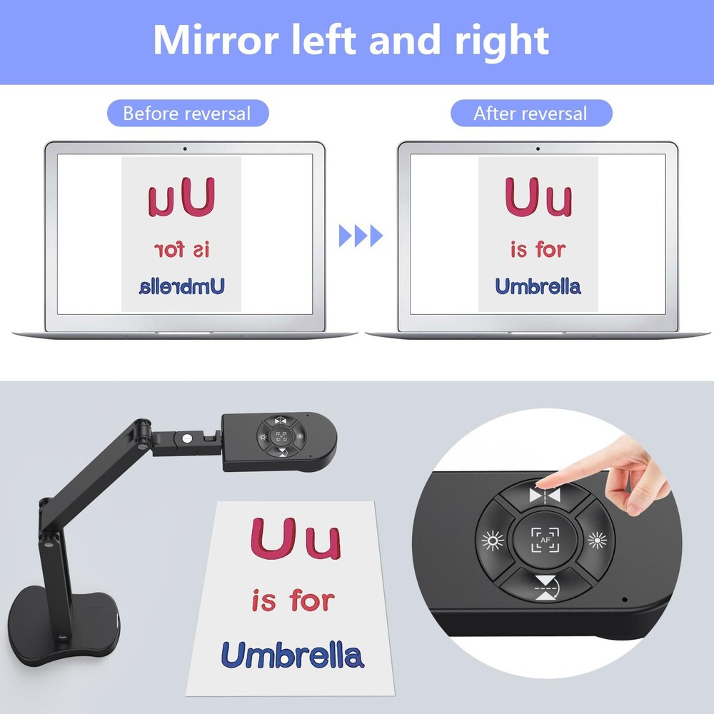 Thustar 8mp Document Camera & Webcam 4k With Dual Microphones Usb Visualiser A3s