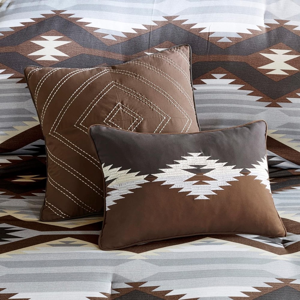 Rustic Lodge Cabin Comforter Set - All Season down Alternative Warm Bedding Laye