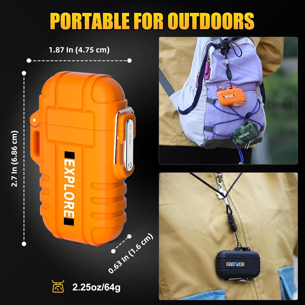 3 Pack Waterproof Outdoor Lighter, Windproof Torch Lighters Butane Refillable, E