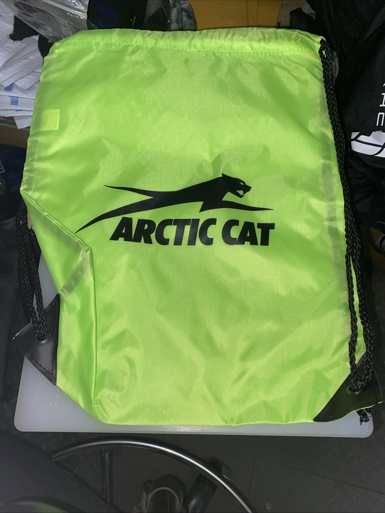 ARCTIC CAT CLINCH DRAWSTRING BAG LIME GREEN WITH BLACK AIRCAT 403
