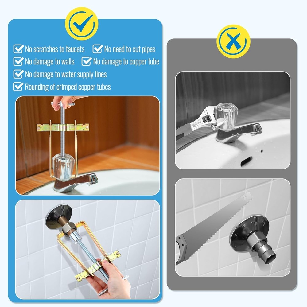 Enhon Faucet Handle Puller, Compression Sleeve Puller Tool with 1/2 Inch Compres