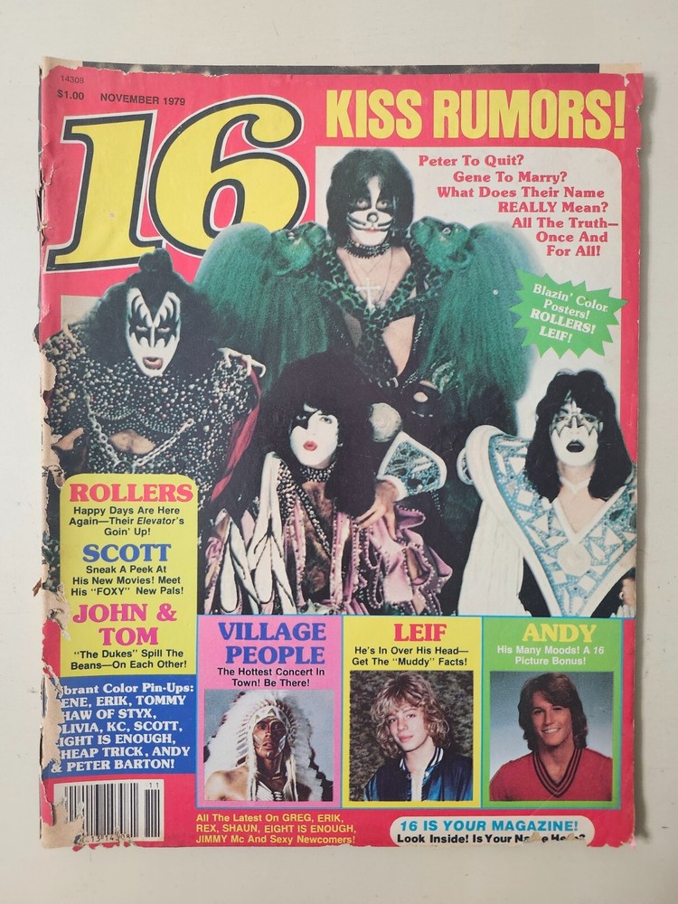 KISS RARE 1979 Vintage 16 Magazine Cheap Trick Loose Cover Writing NO POSTER