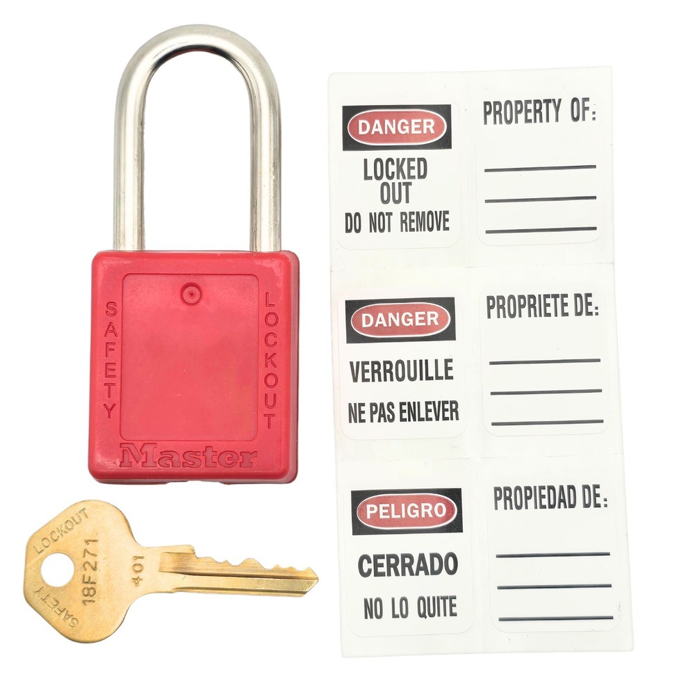 Master Lock 410KARED Safety Lockout Padlock Red