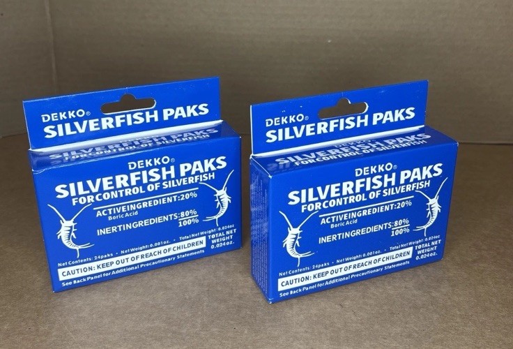 2 Boxes Dekko Silverfish Paks Control Deter Prevent Silverfish 48 Total